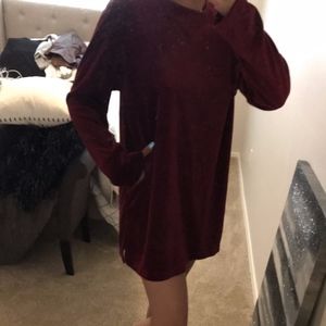 long sleeve velvet  shirt/dress